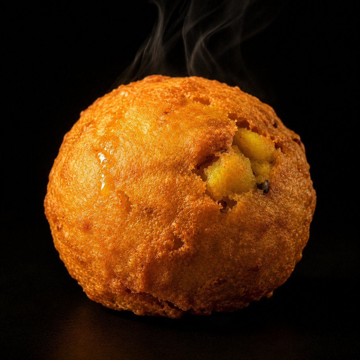 Golden fried vada placed in the pav